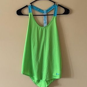 Nike Dry-Fit Loose Fit Neon Green and Blue Tank Top
